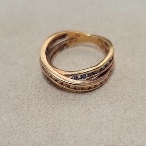 Sophisticated Gold and Blue Women's Ring